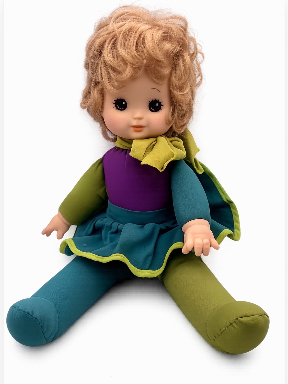 Masquerade Magic Eegee Goldberger Doll Vtg 1970s Green Purple Quick Change